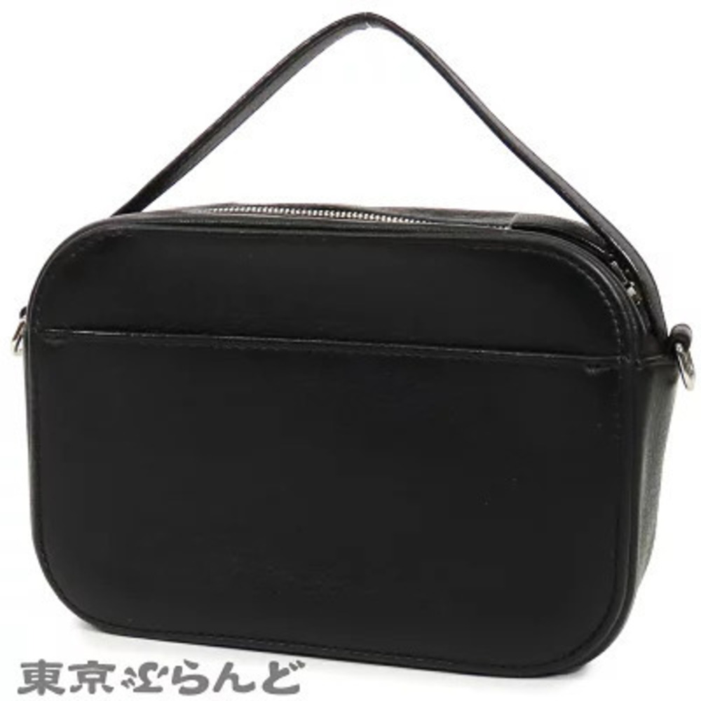 Balenciaga Shoulder Black Leather Bag Handbag Camera Black